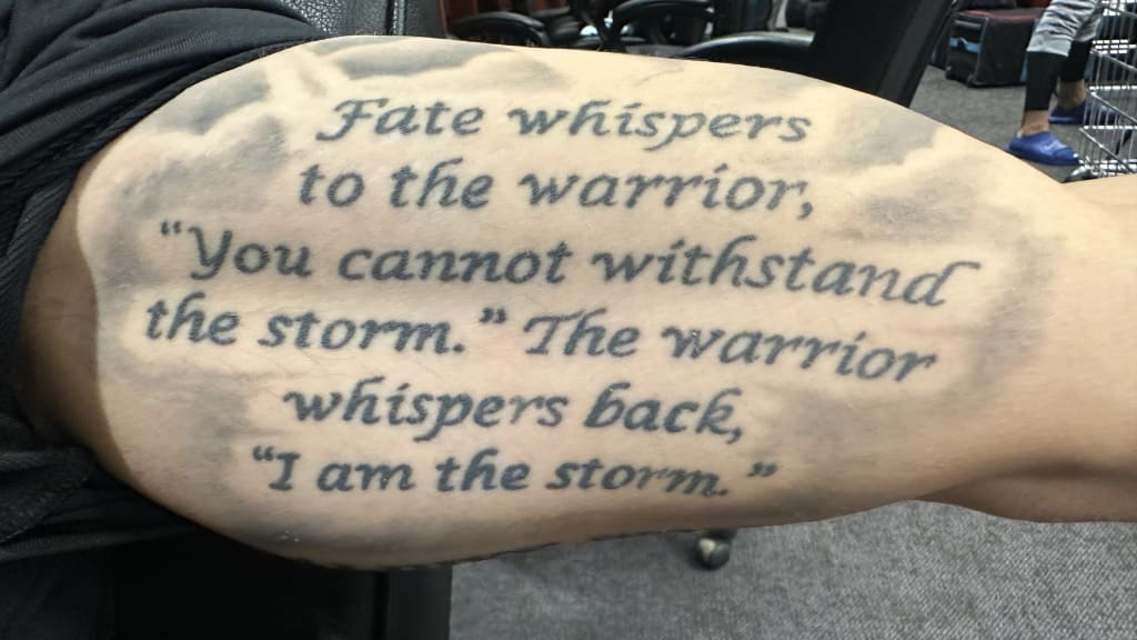 One of Marlins prospect Connor Norby's six tattoos