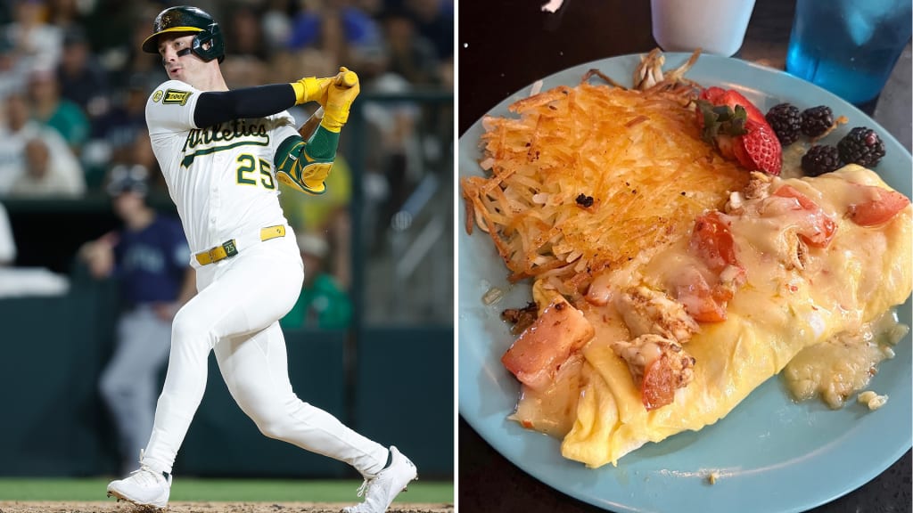 Brent Rooker and one of the breakfasts that he has posted on social media, including Instagram