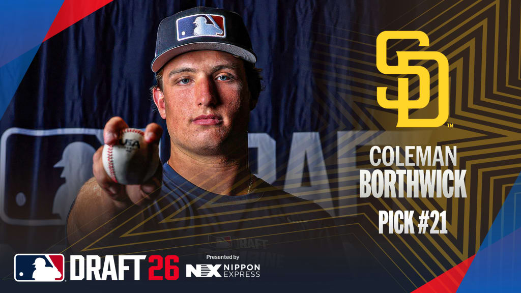 Padres take RHP Borthwick with No. 21 overall pick