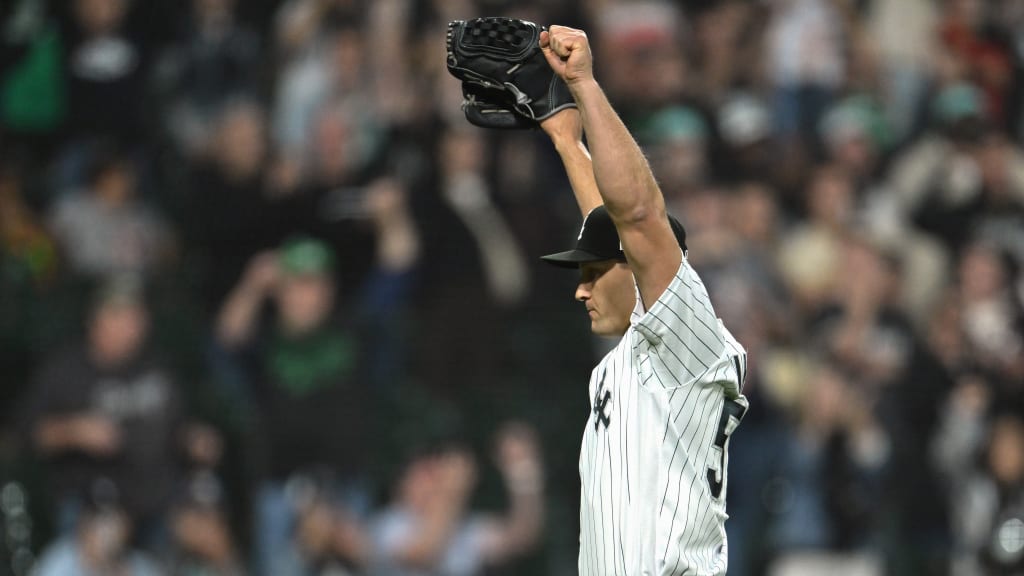 Tanner Banks celebrates after recording his first MLB save against the Twins on Saturday night. (Quinn Harris/Getty Images)