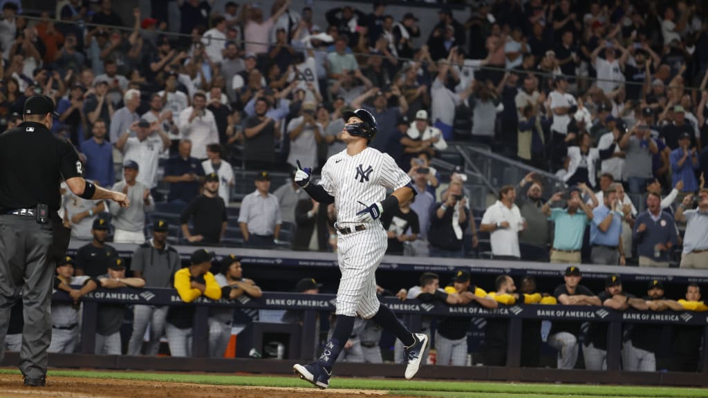 When Judge hit home run No. 60 on Sept. 20, it did more than tie Ruth’s 1927 mark. Leading off the bottom of the ninth inning with the Yankees down by four runs, Judge cut the Pirates’ lead to 8-5 and sparked an unforgettable rally. After Stanton cleared the bases with a grand slam four batters later, Judge got to enjoy the celebration he most craves: that of a Yankees win.