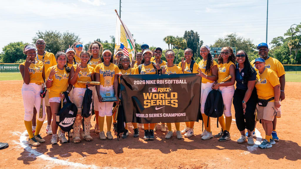 U.S. Virgin Islands Nike RBI celebrates winning the 2026 Nike RBI Softball World Series at Jackie Robinson Training Complex in Vero Beach, Fla. (Photo by Jared Blais/MLB Photos via Getty Images)