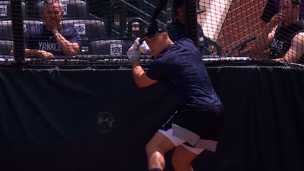 Aaron Judge takes batting practice but still 'not healed