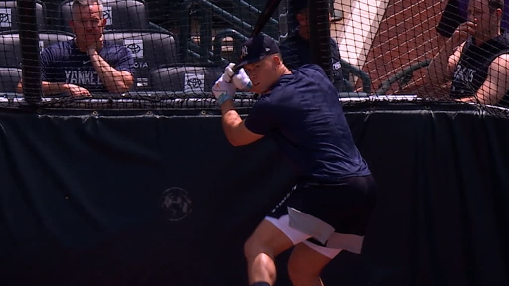 Aaron Judge takes BP at Baltimore prior to return from injury