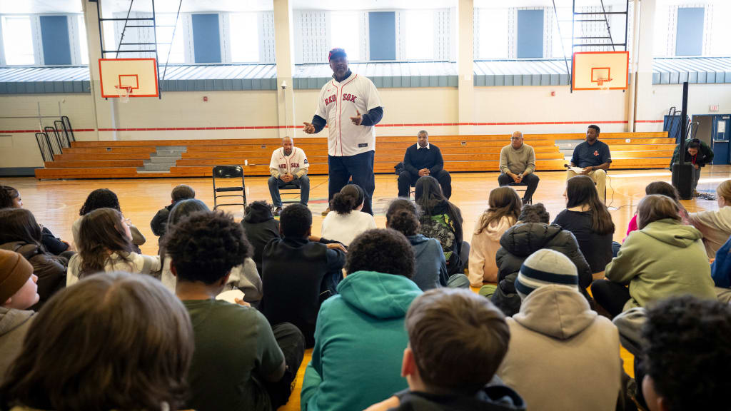 Sam Horn standing. Seated (left to right): Darnell McDonald, Kahleil Blair, Ivo Philbert and Jahmai Webster.