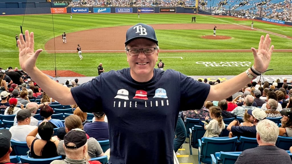 James Rowlands attends Sunday's Guardians-Rays game at Tropicana Field. Photo courtesy of James Rowlands