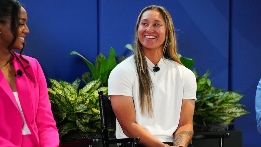 “My goal is to help motivate and inspire other people within the game and with the things they have a passion for,” said baseball player Kelsie Whitmore. (Mary DeCicco/MLB)