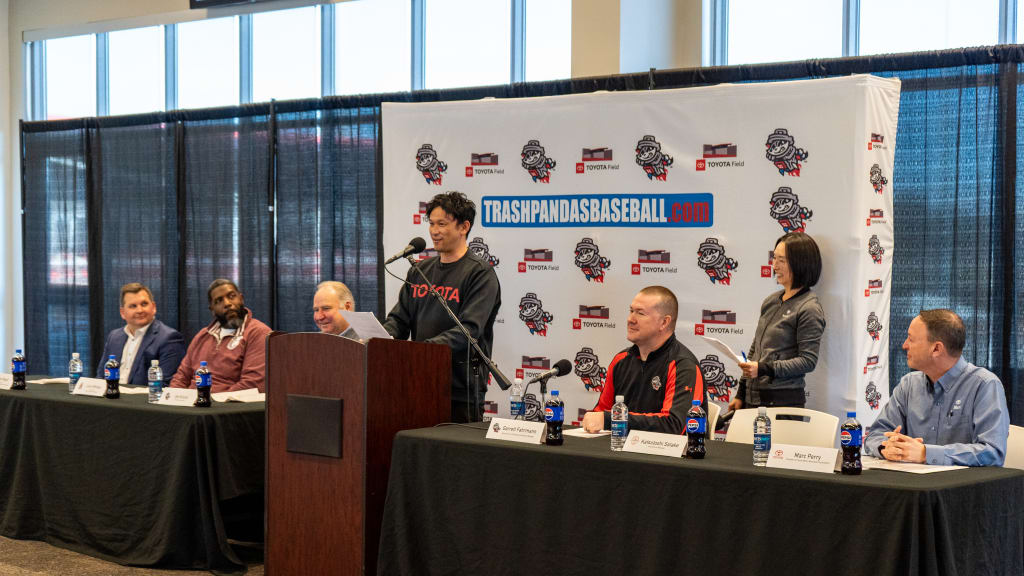 General manager of Toyota Baseball Katz Satake represented the Red Cruisers at the Trash Pandas' Global Baseball Series press conference.