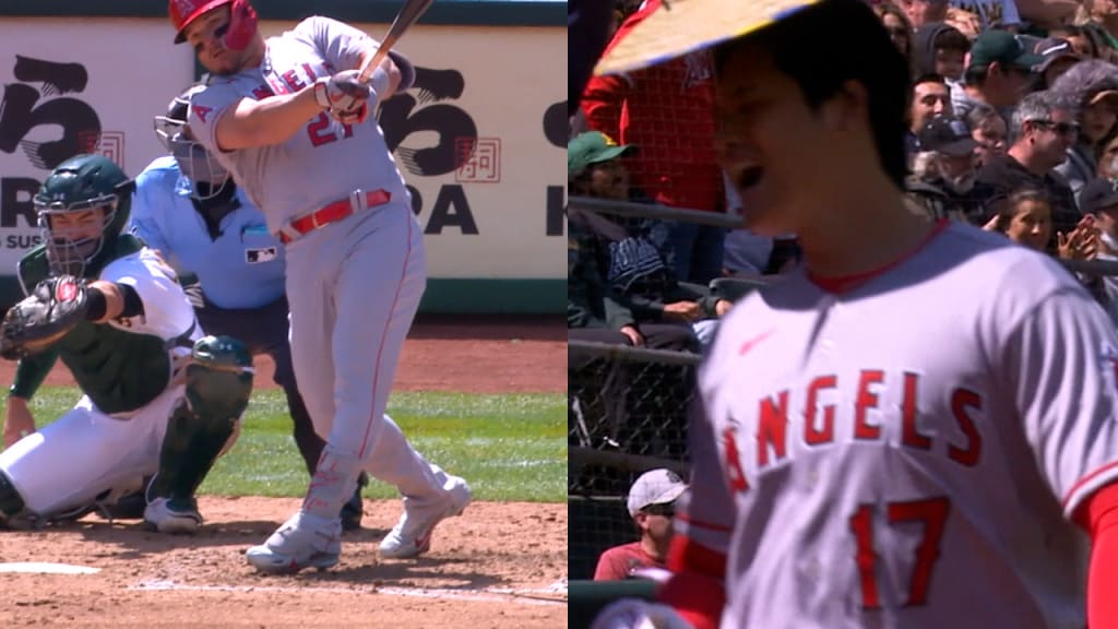 Shohei Ohtani and Mike Trout Los Angeles Angels Unsigned Back-to-Back Home Run Celebration Photograph