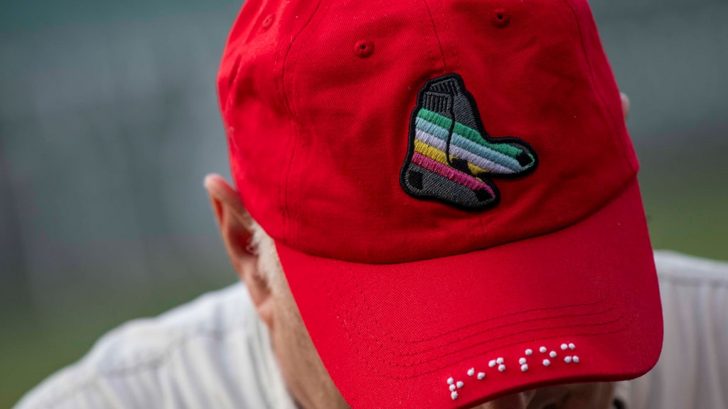 Select fans on Disability Pride Night received a hat with raised braille spelling "Red Sox." (Red Sox)