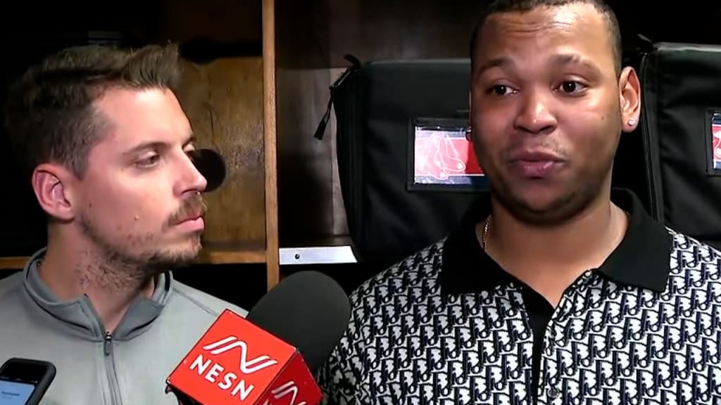 Rafael Devers reacts to his special homer