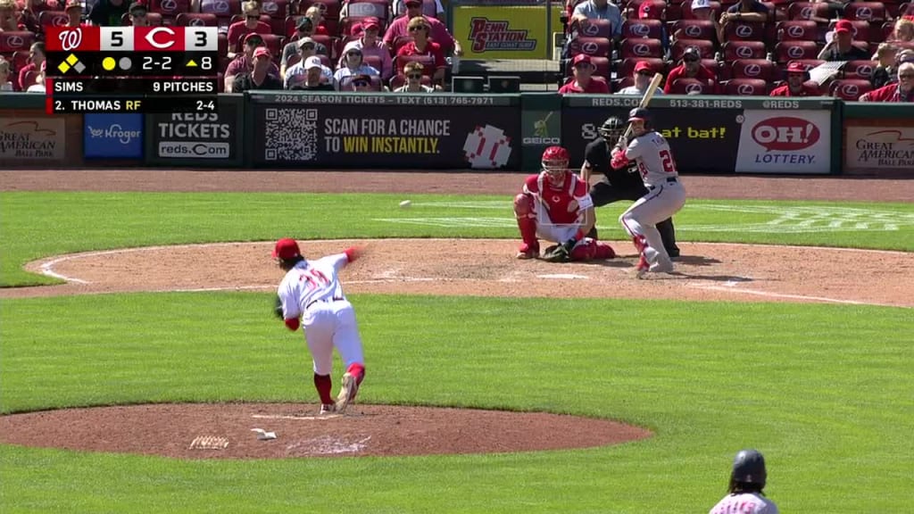 Abrams and Thomas homer on first two pitches as Nationals sweep Reds 6-3