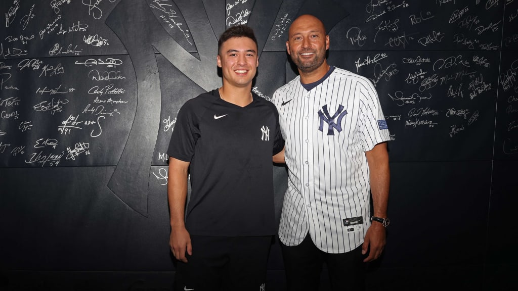 Growing up in New Jersey, Anthony Volpe idolized Derek Jeter, but it wasn’t just the Captain’s clutch hits in the biggest October moments that caught Volpe’s attention. “When I would be at Yankee Stadium as a fan, I got to see what he did in between innings; how he prepared for every single pitch,” Volpe said. “I took a lot away from little things like that.” (Photo Credit: New York Yankees)