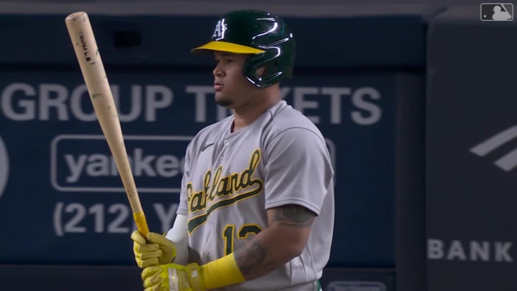 A's rookie Jordan Diaz hits 3 homers at Yankee Stadium