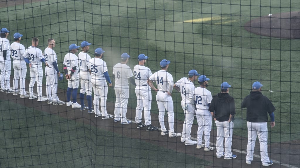 The Windy City Thunderbolts during introductions at their home opener