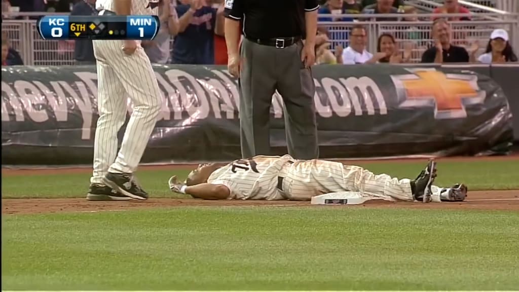 Max Kepler's #smile after the #trip and fall 😂 #baseball #MLB