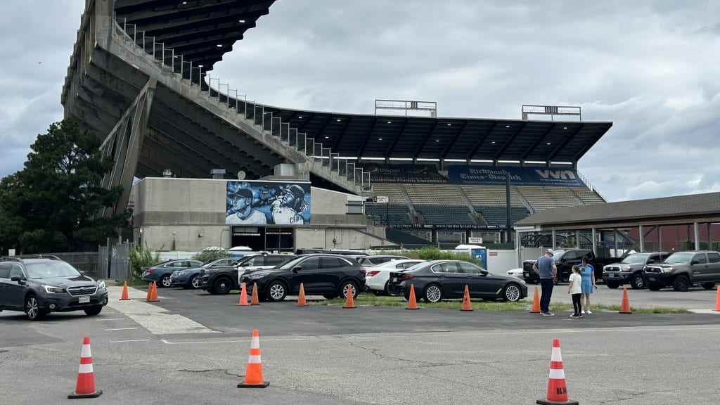 The Diamond stands across from CarMax Park’s outfield entrance gate.