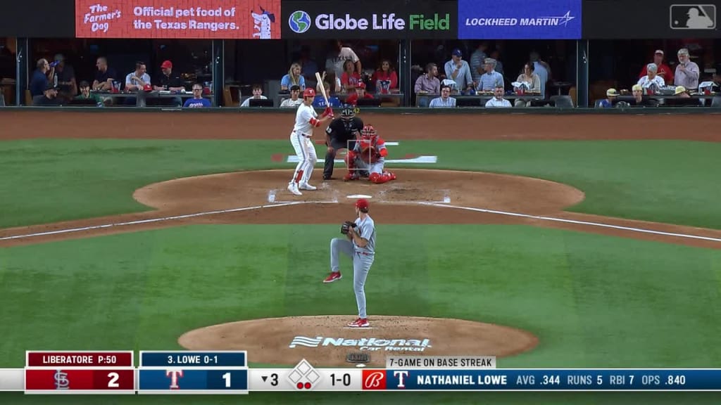 Josh Lowe on first base doing his best to annoy his big bro Nathaniel :  r/baseball