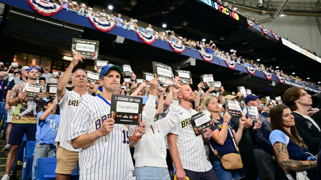 Fans throughout Tropicana Field participated in the special ceremony.