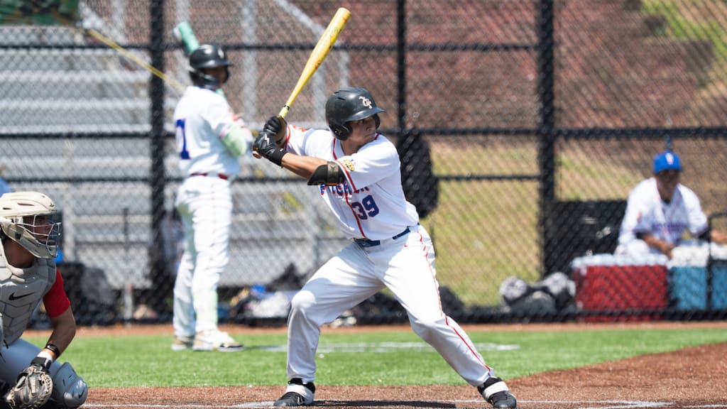 Anthony Onnembo, No. 39 on the Paterson RBI Team, looks on during the 2026 Nike RBI Northeast Regional Sr. Baseball Championships at Larry Doby Baseball Field on Sunday, July 26, 2026, in Paterson, NJ.