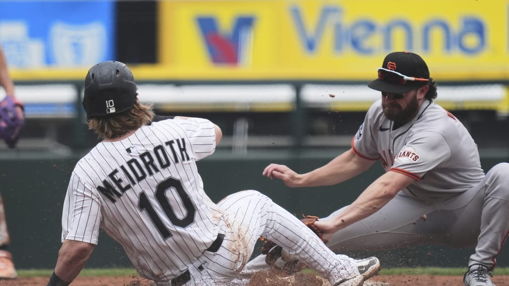 Chase Meidroth steals second base after review