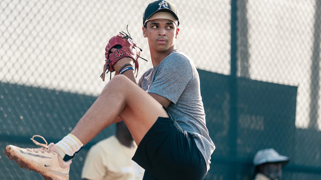 Jeremy Mercado during the Hank Aaron Invitational at Jackie Robinson Training Complex