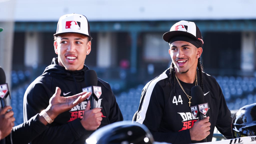 Rookie Shepard and Anthony Murphy talk to MLB Network's Hot Stove during the 2026 Dream Series in January. (Photo by Aryanna Frank/MLB Photos via Getty Images)