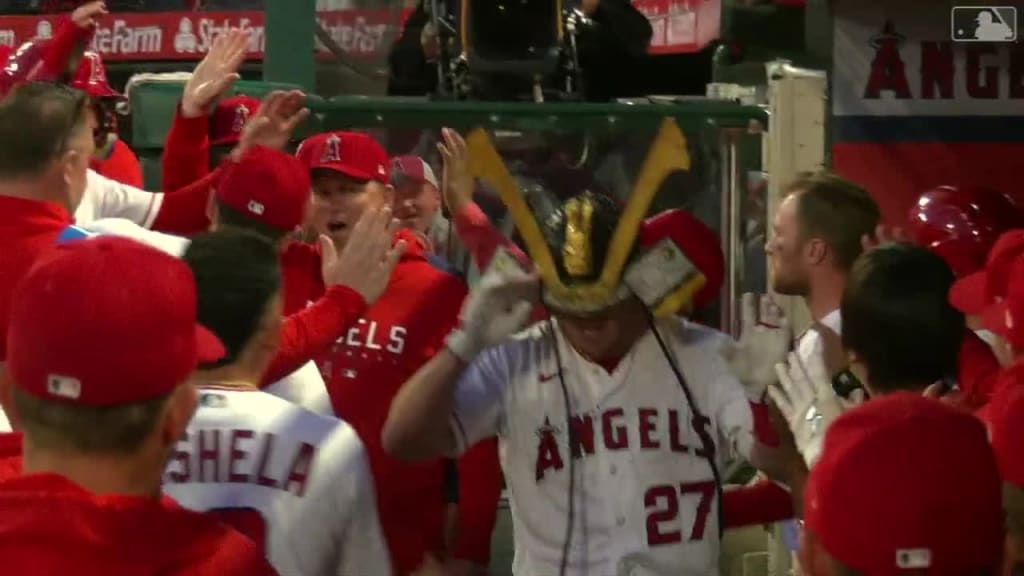 Los Angeles Angels - The home run samurai helmet is getting some