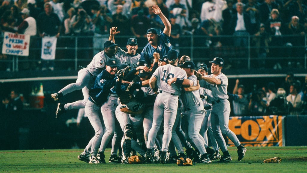 Derek Jeter at Yankees Old-Timers' Day with 1998 World Series champs