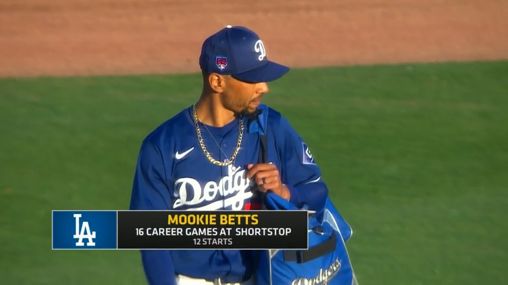 Mookie Betts playing shortstop for Dodgers