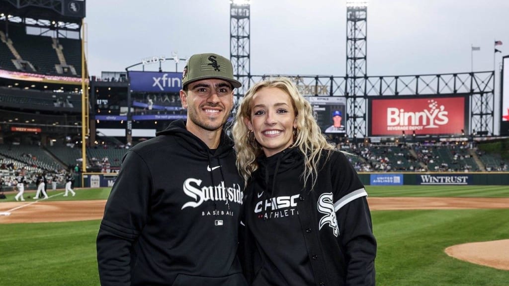 Adam Haseley and Kylie Feuerbach at Guaranteed Rate Field (Photo: Kylie Feuerbach)