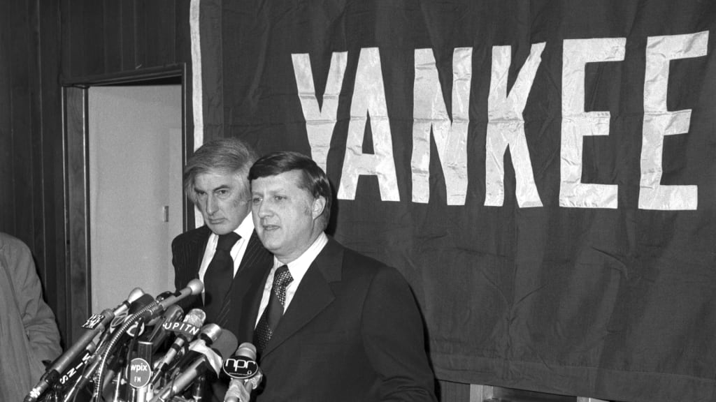 When George Steinbrenner, with Yankees president Michael Burke, led the purchase of the team from CBS in 1973, it marked a turning point in franchise history. After a dismal decade, the Bronx Bombers would soon thrive under their new leadership. “Right from the beginning, he wanted to win for the city, for the fans,” says Yankees COO Lonn Trost. (Photo Credit: Getty Images)