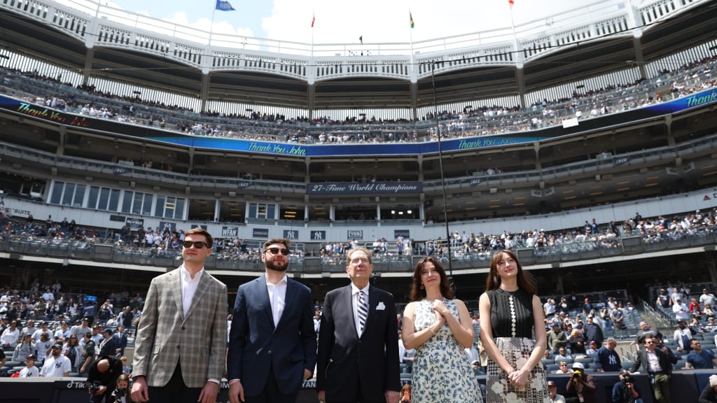 After 5,631 games behind the microphone for Yankees radio broadcasts, Sterling (center, with his four children) said farewell in April. The 85-year-old, who called every game of Derek Jeter and Mariano Rivera’s Hall of Fame careers, was radio listeners’ guide to seven American League pennants and five world championships. (Photo Credit: New York Yankees)
