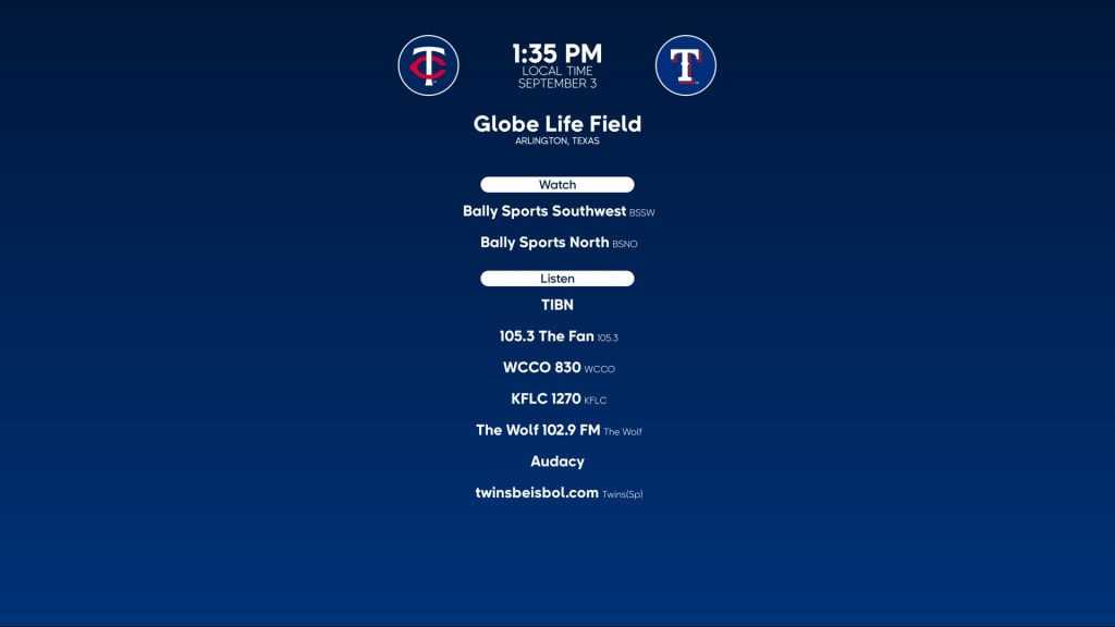 Rangers vs. Twins Preview: September 1–3 at Globe Life Field, by Texas  Rangers PR, Rangers Rundown, Aug, 2023