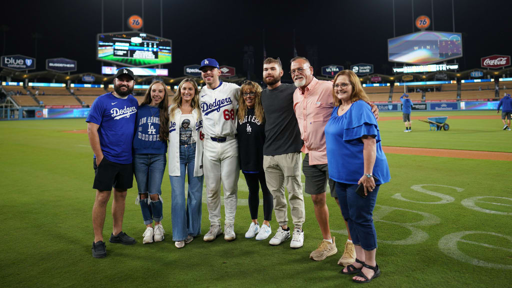 Dalton Rushing and his family after his Major League debut