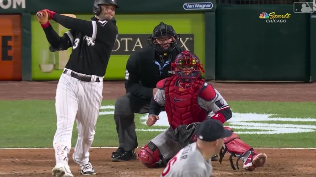 Chicago White Sox Andrew Benintendi gets ready to bat against the Minnesota  Twins during the fifth