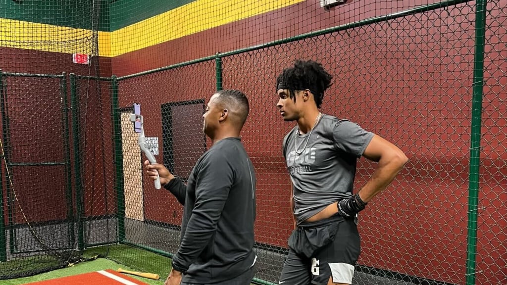 MLB Pipeline on X: There are legacy picks  and then there is Homer Bush  Jr. The 21-year-old OF was drafted in the fourth round by the #Padres 32  years after they