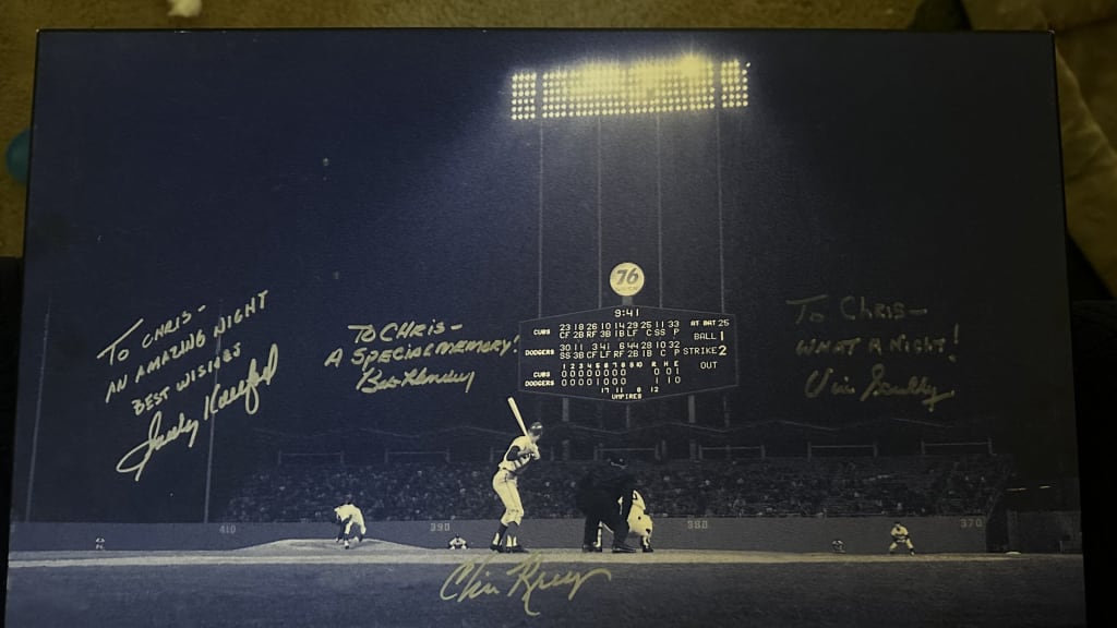 Krug led off the top of the ninth inning against Koufax.