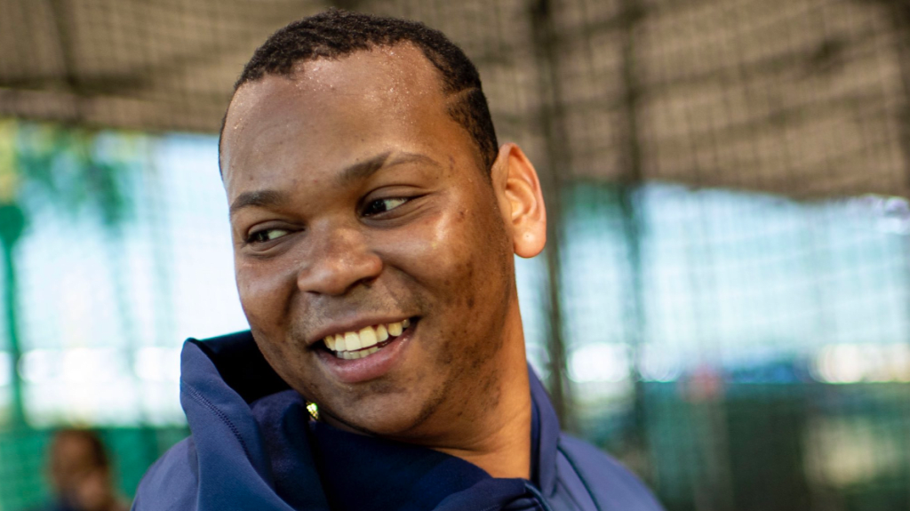 A smiling Rafael Devers