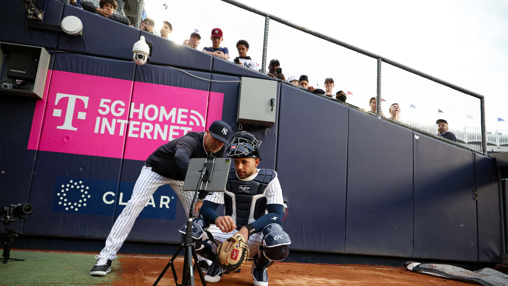 Escarra came to catching late, but he was a remarkably quick study. Yankees coaches such as Tanner Swanson, left, realized they had to be precise in what they taught him because he would do exactly as he was instructed. It was evident right away that Escarra was entirely dedicated to his craft. (Photo credit: New York Yankees)