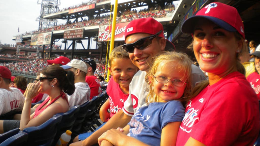 Nick Kurtz attends a Phillies game at Citizens Bank Park with his family. (Courtesy of Jeff Kurtz)