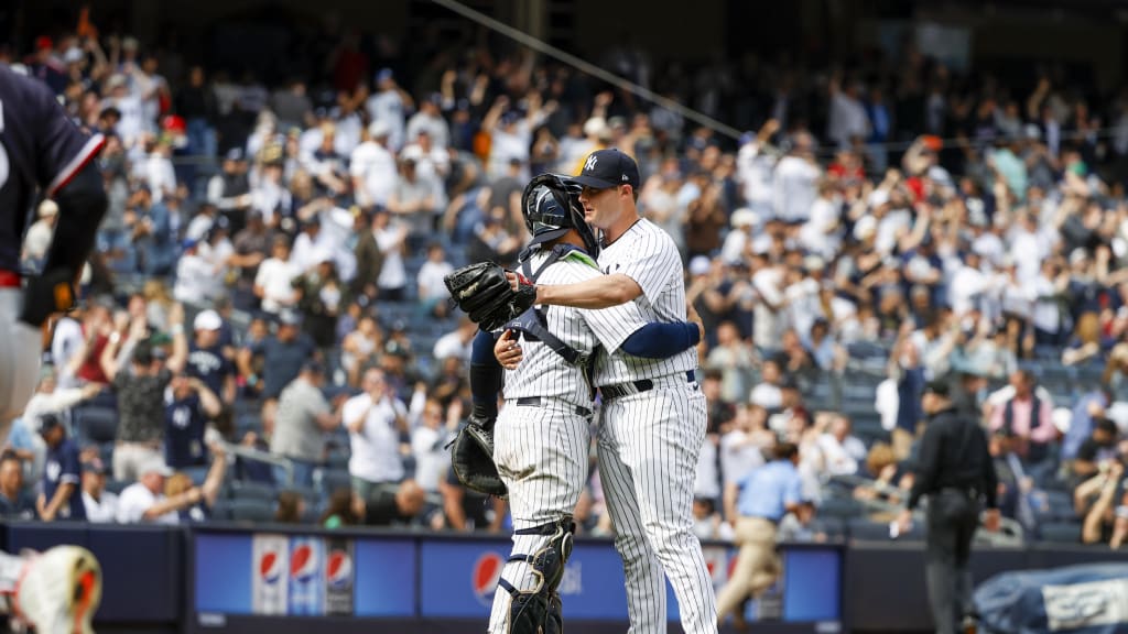It’s always a good sign when the starting pitcher and catcher are hugging after recording the final out. Cole tossed two shutouts in 2023, including one against the Twins on April 16, part of a 5-0 start to the season that led to April Pitcher of the Month honors for the third time in his career. “I felt really good about where I was in April, and it allowed me to make more of a conscious effort to take the mound for each start a little more fine-tuned than in the previous game,” he said. (Photo Credit: New York Yankees)