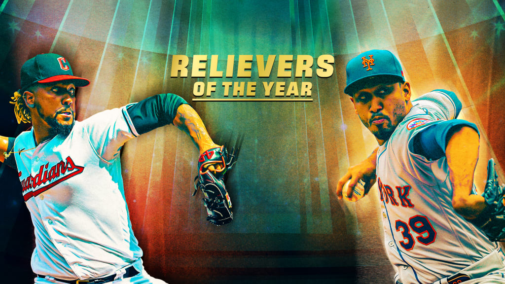 A designed graphic showing Emmanuel Clase and Edwin Diaz