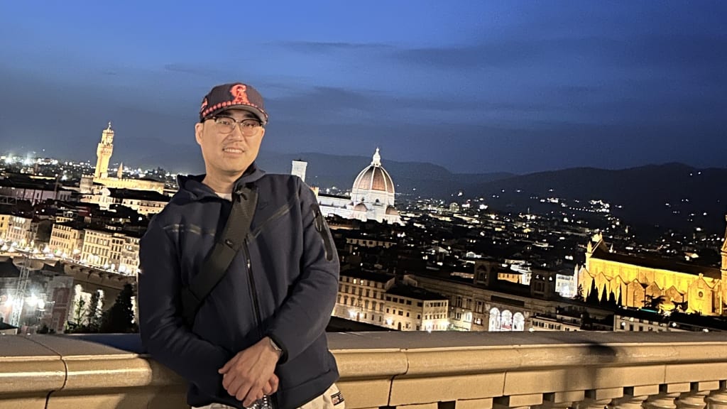 Jang in one of the caps he designed.