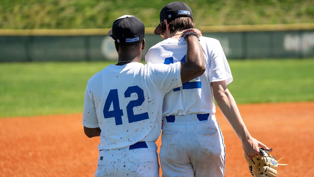 All participants in the Skyline Chili Reds Futures High School Showcase presented by Cincinnati Children’s Sports Medicine & Orthopaedics wore Jackie Robinson-inspired “42” jerseys provided by Nike and the Reds Community Fund.