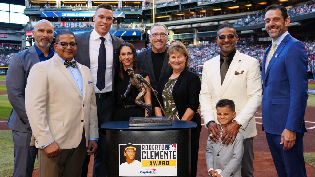 Judge and his family were beyond honored to see him receive the Clemente Award, and the Clemente family knows that the Yankees captain will be a great steward of the Pirates legend’s legacy. “When we get to this level in our career and in our lives, to whom much is given, much is required,” Judge said. “This is what it’s about: giving back and helping the next generation to follow in our footsteps.” (Photo Credit: MLB Photos)