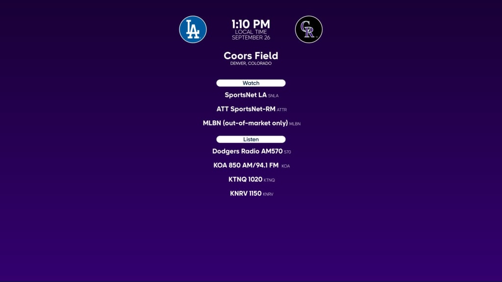 Dodgers @ Rockies – September 26, 2023: The last trip to Coors in