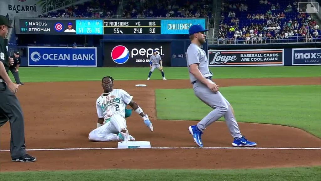 Miami Marlins' Jazz Chisholm Jr. wears camouflage socks on MLB Armed Force  Day honoring members of the U.S. military during the fifth inning of a  baseball game against the Atlanta Braves, Friday