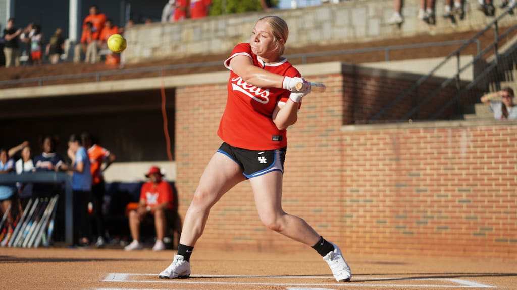 A participant from the P&G Cincinnati MLB Youth Academy bats during the home run derby. (Lyndon Terrell/MLB Photos)