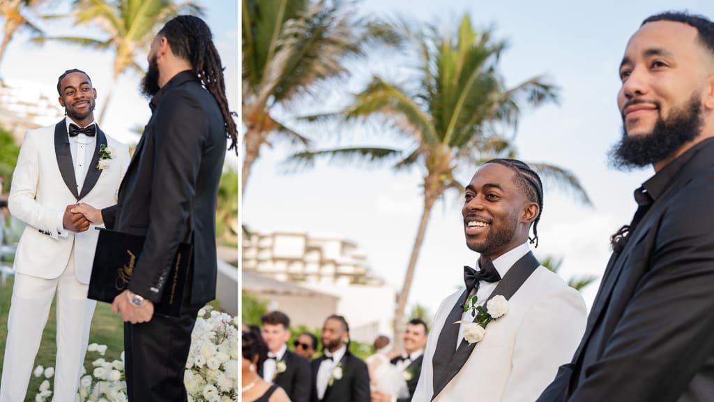 J.P. Crawford officiates Ryan Bliss' wedding in offseason